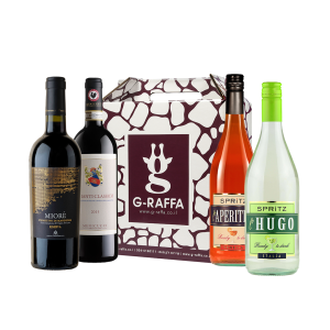 זוג מבעבעים וזוג יינות בוטיק איטלקים -2 כוסות מתנה